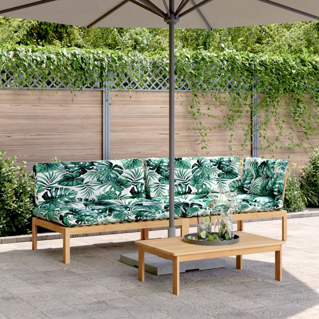 3-delige Loungeset pallet met kussens massief acaciahout is nu te koop bij PeponiXL, paradijselijk wonen!