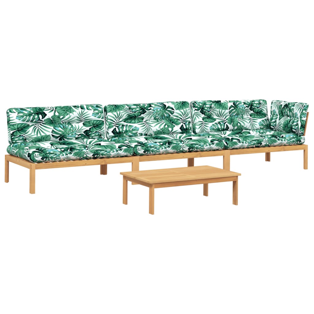 4-delige Loungeset pallet met kussens massief acaciahout is nu te koop bij PeponiXL, paradijselijk wonen!