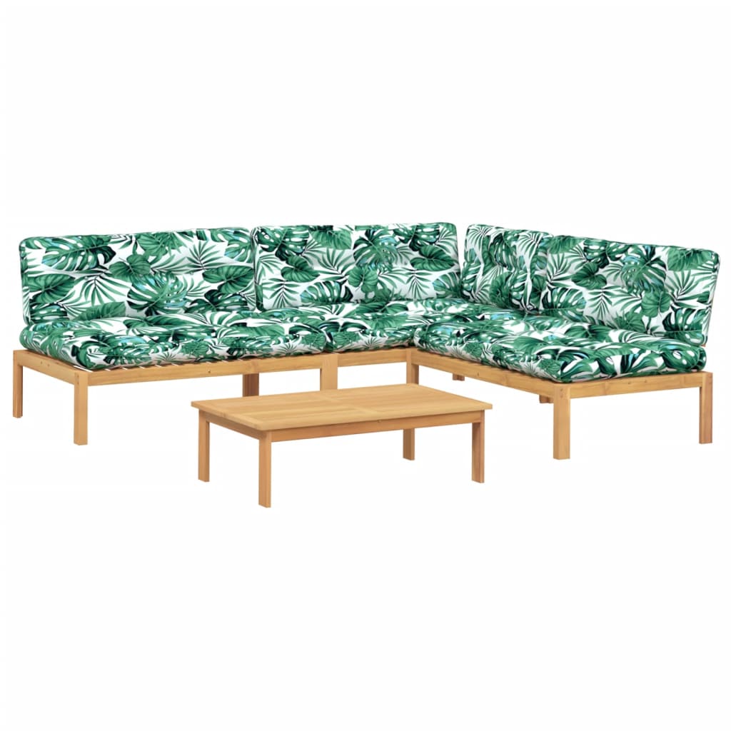 4-delige Loungeset pallet met kussens massief acaciahout is nu te koop bij PeponiXL, paradijselijk wonen!