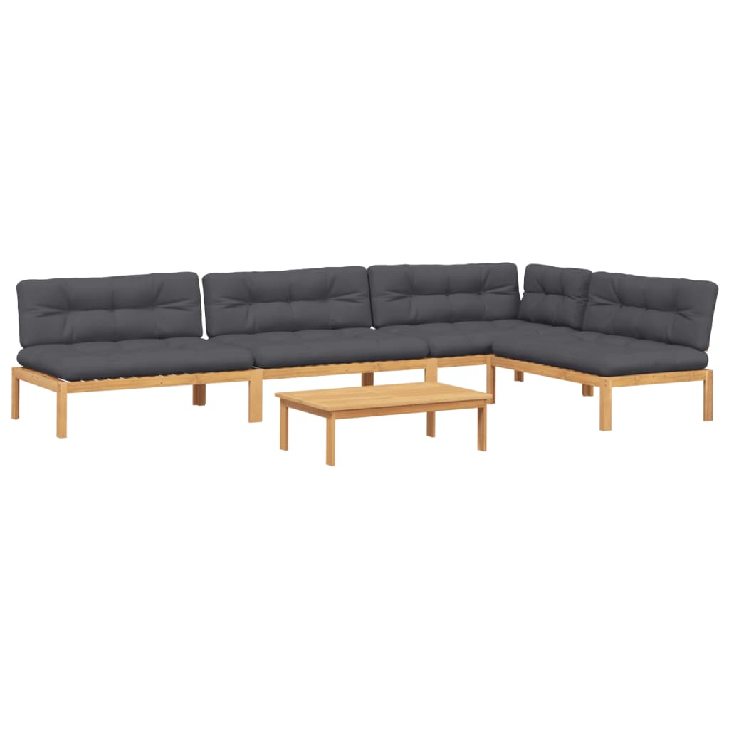 5-delige Loungeset pallet met kussens massief acaciahout is nu te koop bij PeponiXL, paradijselijk wonen!