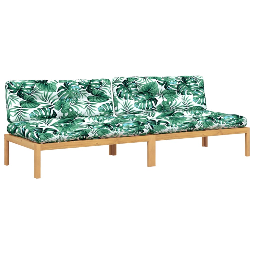 Tuinmiddenbanken 2 st pallet met kussens massief acaciahout is nu te koop bij PeponiXL, paradijselijk wonen!