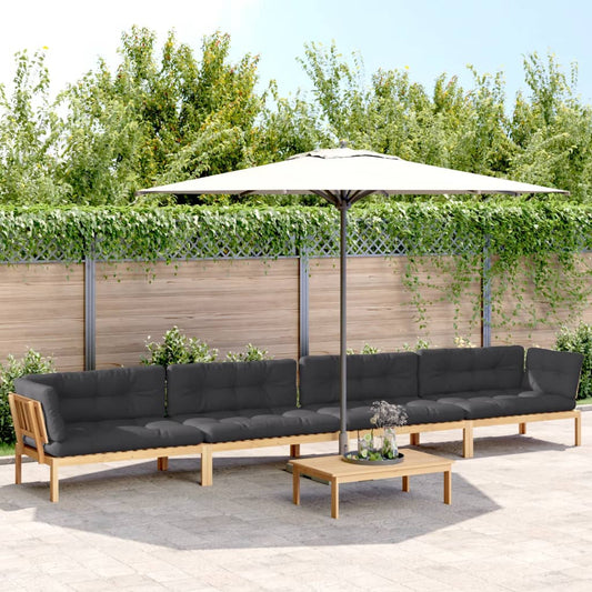 5-delige Loungeset pallet met kussens massief acaciahout is nu te koop bij PeponiXL, paradijselijk wonen!