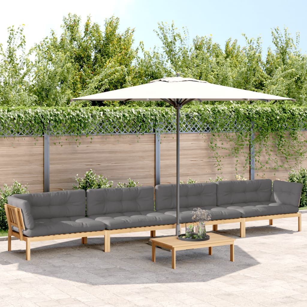 5-delige Loungeset pallet met kussens massief acaciahout is nu te koop bij PeponiXL, paradijselijk wonen!