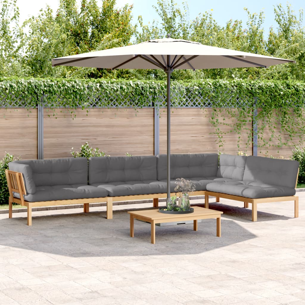 5-delige Loungeset pallet met kussens massief acaciahout is nu te koop bij PeponiXL, paradijselijk wonen!