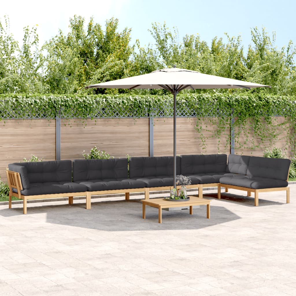 6-delige Loungeset pallet met kussens massief acaciahout is nu te koop bij PeponiXL, paradijselijk wonen!