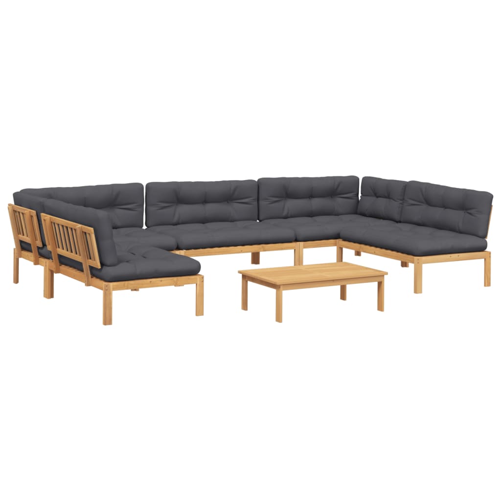 6-delige Loungeset pallet met kussens massief acaciahout is nu te koop bij PeponiXL, paradijselijk wonen!