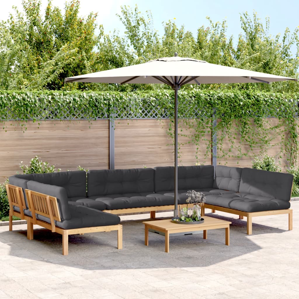6-delige Loungeset pallet met kussens massief acaciahout is nu te koop bij PeponiXL, paradijselijk wonen!