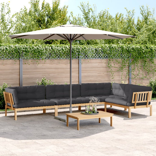 5-delige Loungeset pallet met kussens massief acaciahout is nu te koop bij PeponiXL, paradijselijk wonen!