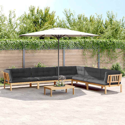 6-delige Loungeset pallet met kussens massief acaciahout is nu te koop bij PeponiXL, paradijselijk wonen!
