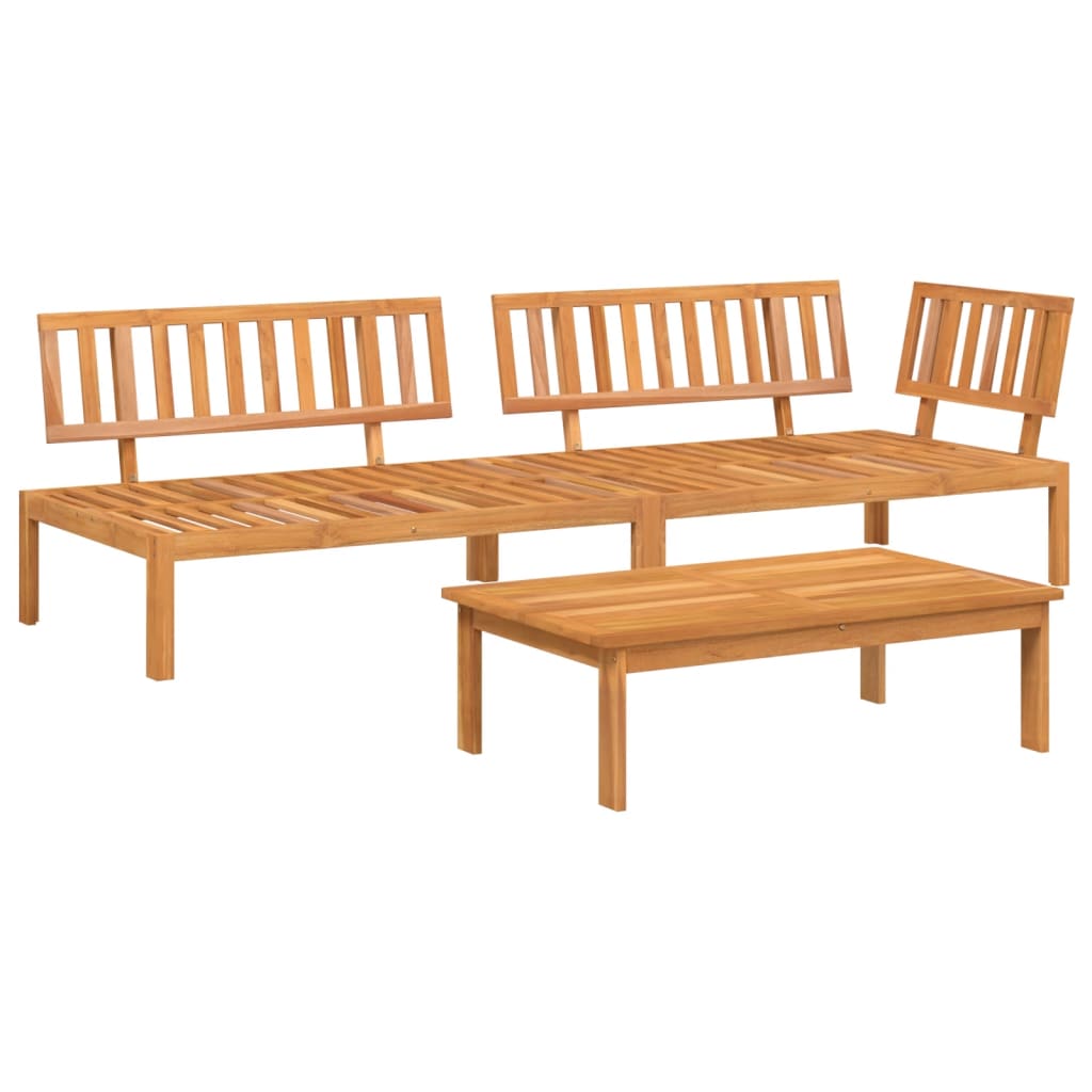 3-delige Loungeset pallet massief acaciahout is nu te koop bij PeponiXL, paradijselijk wonen!
