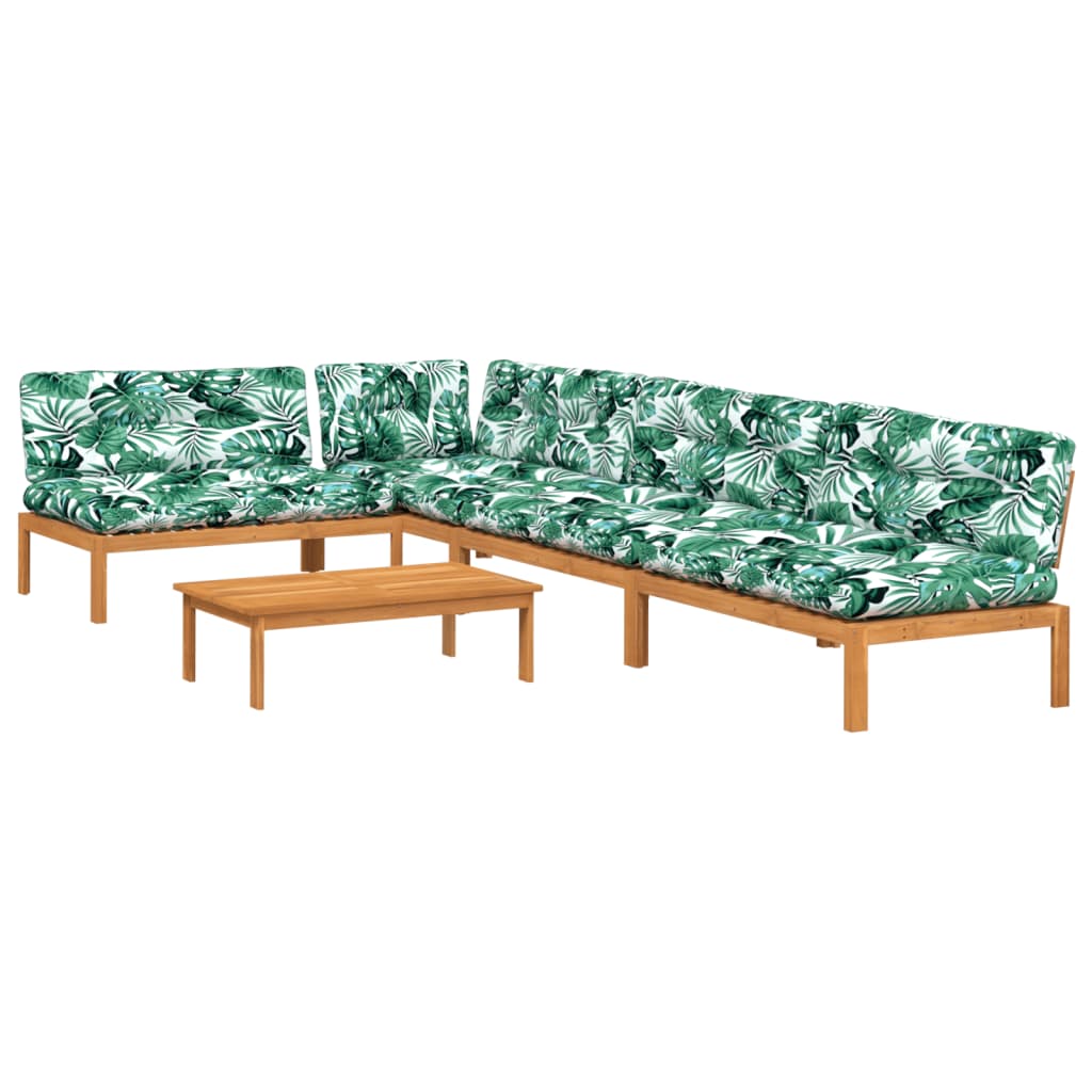 5-delige Loungeset pallet met kussens massief acaciahout is nu te koop bij PeponiXL, paradijselijk wonen!
