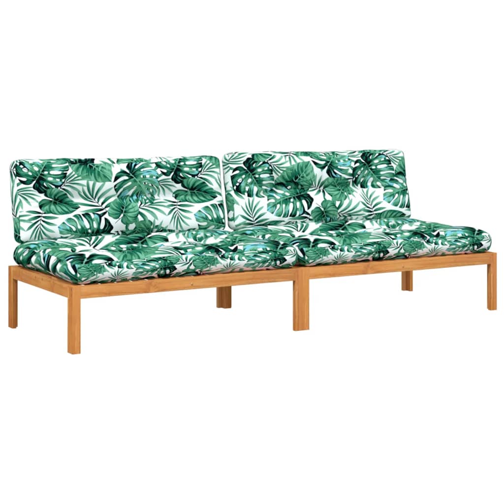 Tuinmiddenbanken 2 st pallet met kussens massief acaciahout is nu te koop bij PeponiXL, paradijselijk wonen!