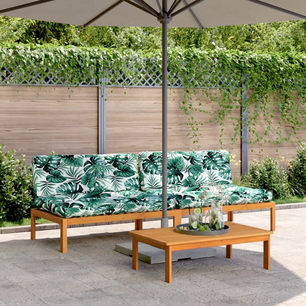 Tuinmiddenbanken 2 st pallet met kussens massief acaciahout is nu te koop bij PeponiXL, paradijselijk wonen!