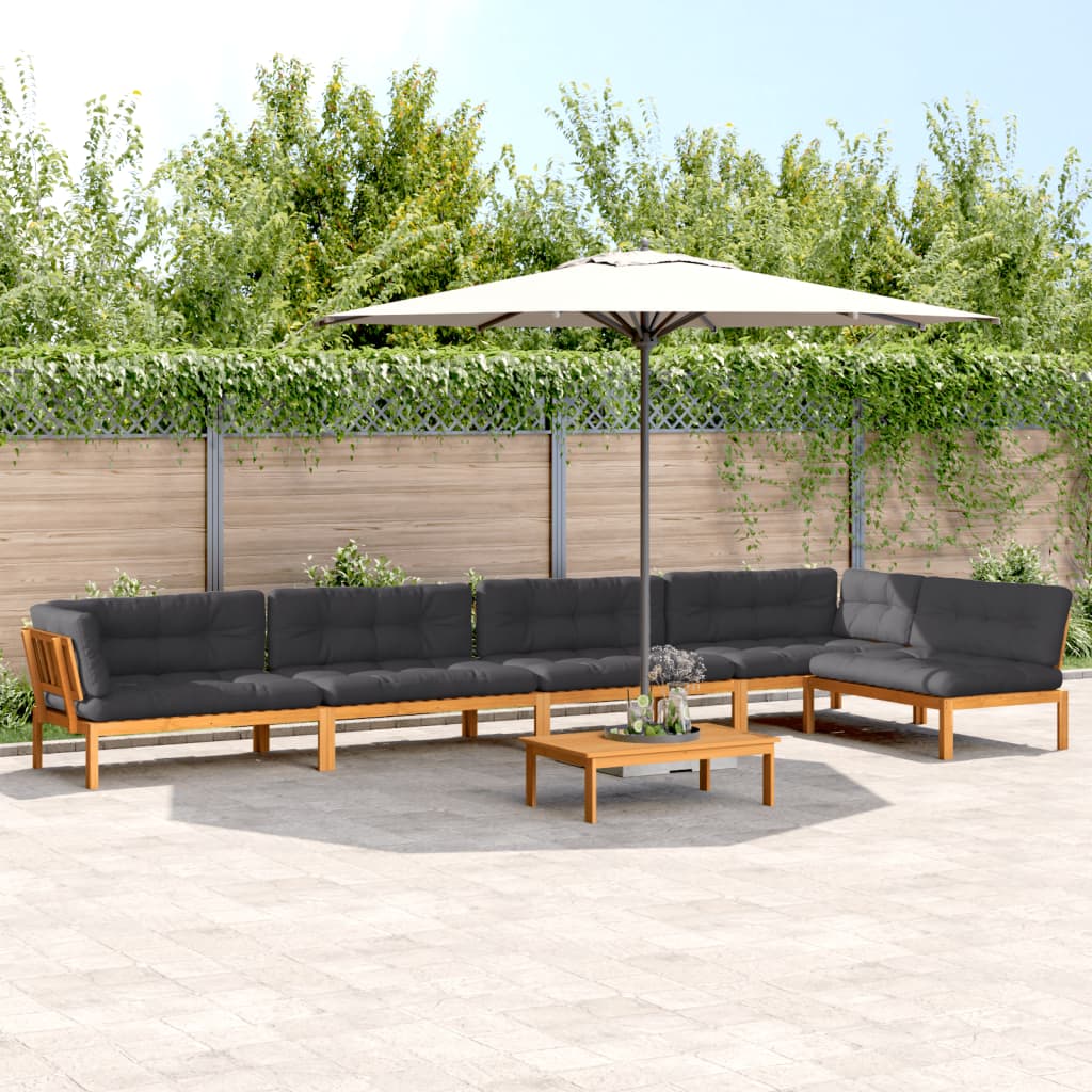 6-delige Loungeset pallet met kussens massief acaciahout is nu te koop bij PeponiXL, paradijselijk wonen!