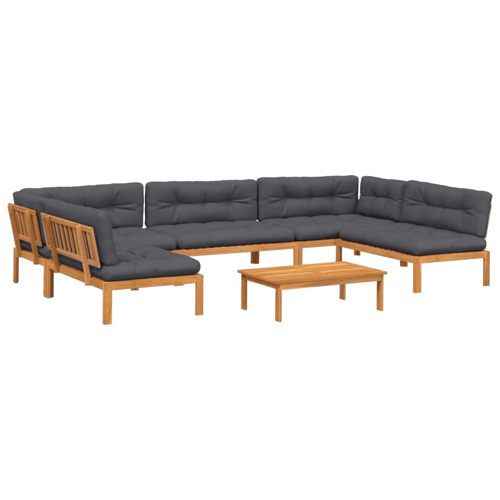 6-delige Loungeset pallet met kussens massief acaciahout is nu te koop bij PeponiXL, paradijselijk wonen!
