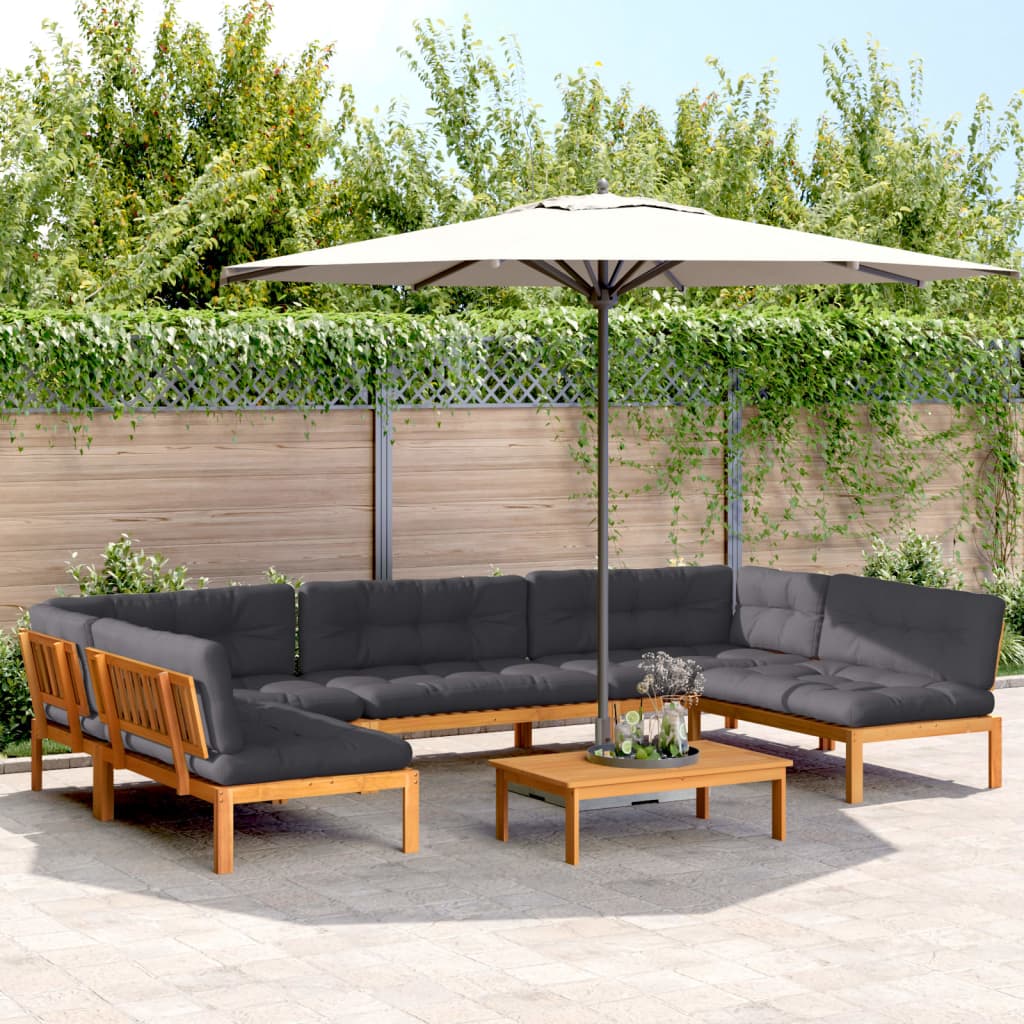 6-delige Loungeset pallet met kussens massief acaciahout is nu te koop bij PeponiXL, paradijselijk wonen!