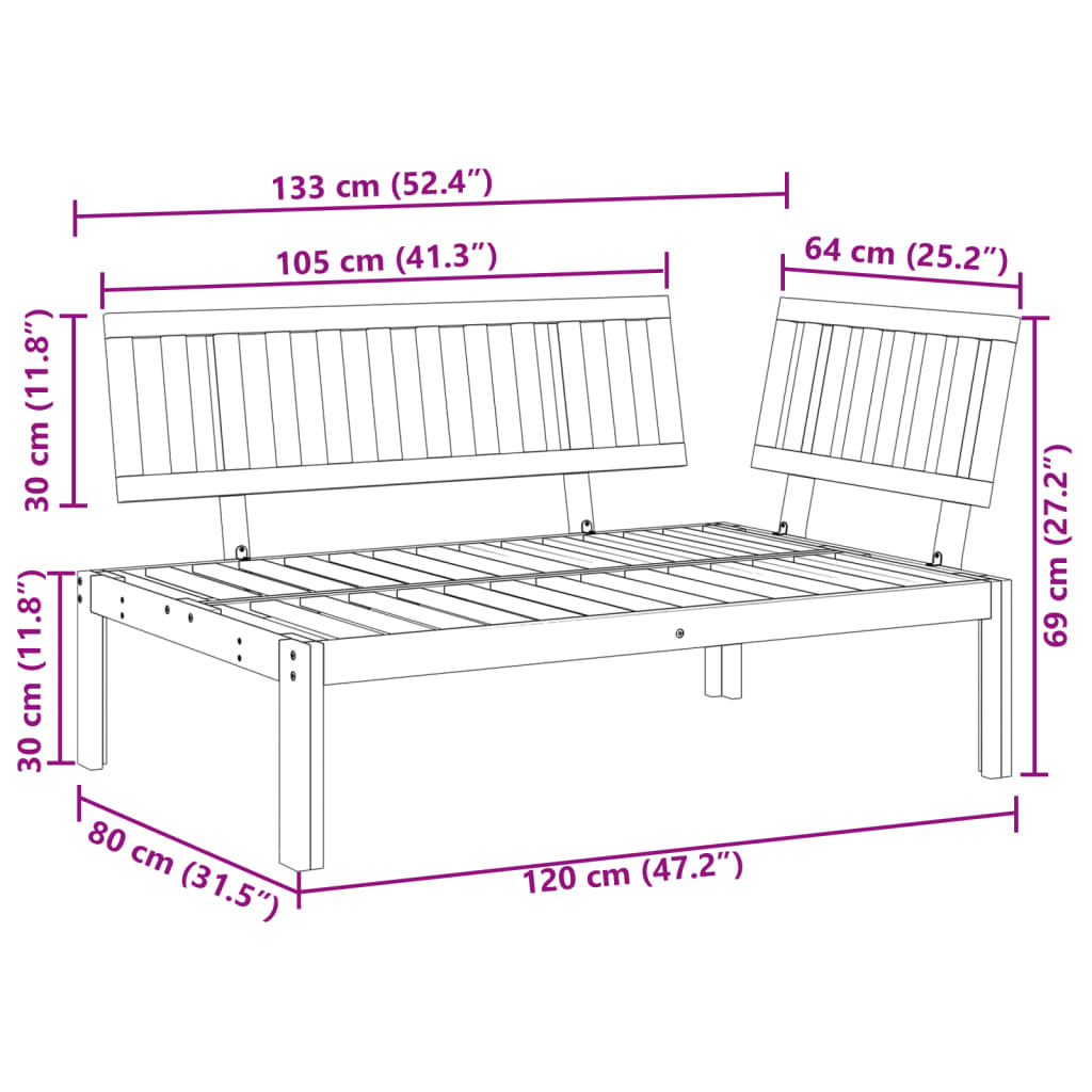 Tuinhoekbank pallet massief acaciahout is nu te koop bij PeponiXL, paradijselijk wonen!