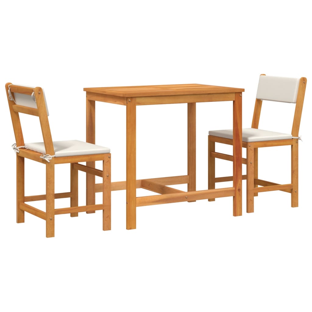 3-delige Balkonset met kussens massief acaciahout is nu te koop bij PeponiXL, paradijselijk wonen!