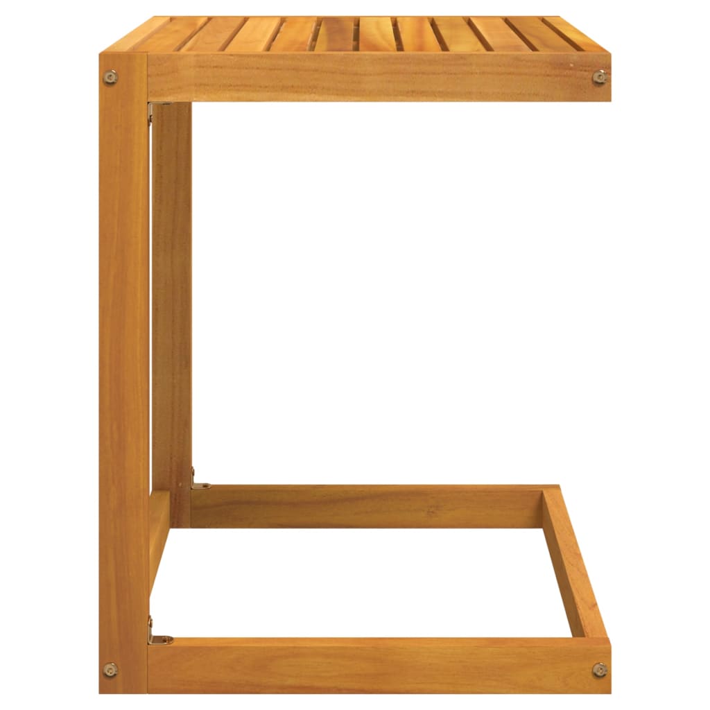 Bijzettafel C-vormig 42x40x50 cm massief acaciahout is nu te koop bij PeponiXL, paradijselijk wonen!