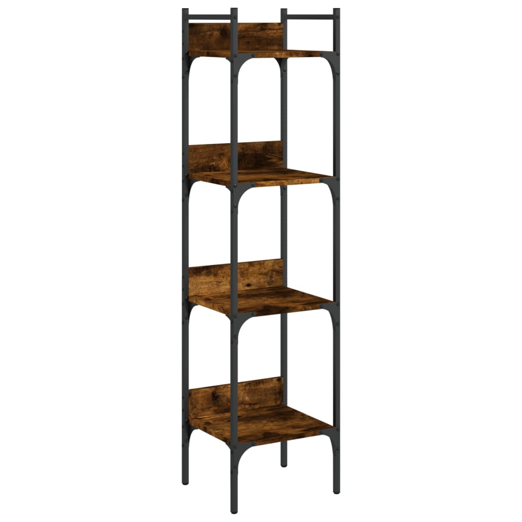Boekenkast 4-laags 35x30x138,5 cm bewerkt hout gerookt eiken is nu te koop bij PeponiXL, paradijselijk wonen!