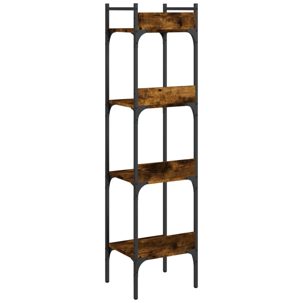 Boekenkast 4-laags 35x30x138,5 cm bewerkt hout gerookt eiken is nu te koop bij PeponiXL, paradijselijk wonen!