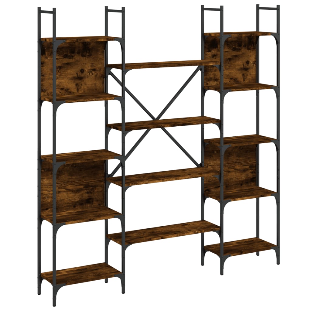 Boekenkast 155,5x24x166,5 cm bewerkt hout gerookt eikenkleurig is nu te koop bij PeponiXL, paradijselijk wonen!