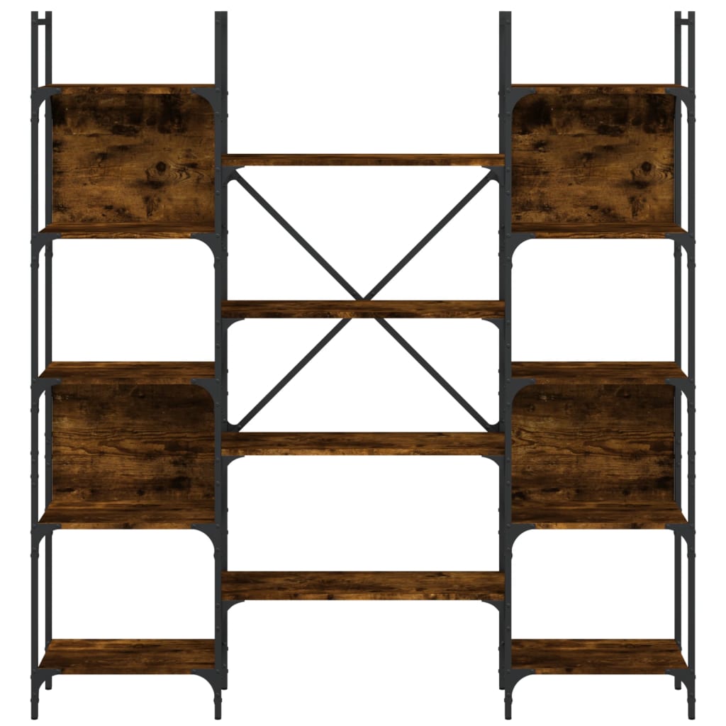 Boekenkast 155,5x24x166,5 cm bewerkt hout gerookt eikenkleurig is nu te koop bij PeponiXL, paradijselijk wonen!