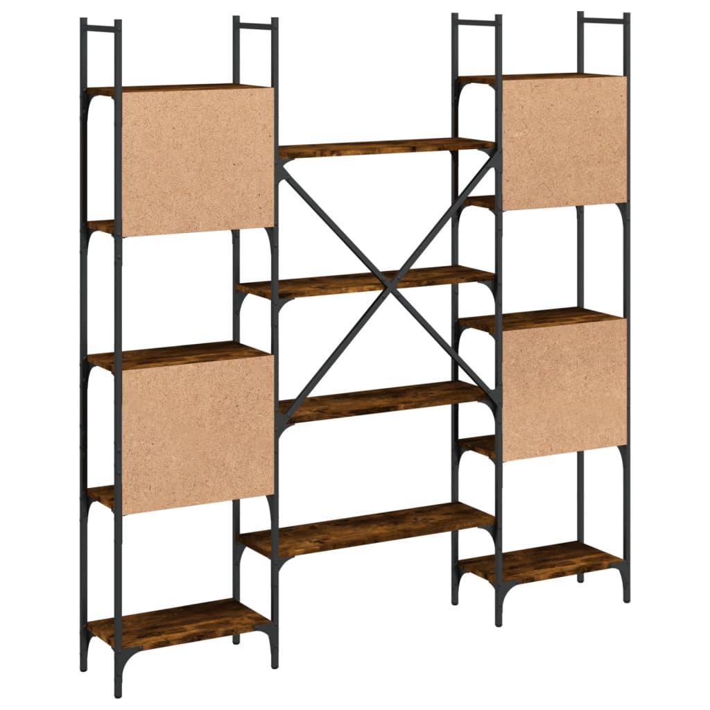 Boekenkast 155,5x24x166,5 cm bewerkt hout gerookt eikenkleurig is nu te koop bij PeponiXL, paradijselijk wonen!