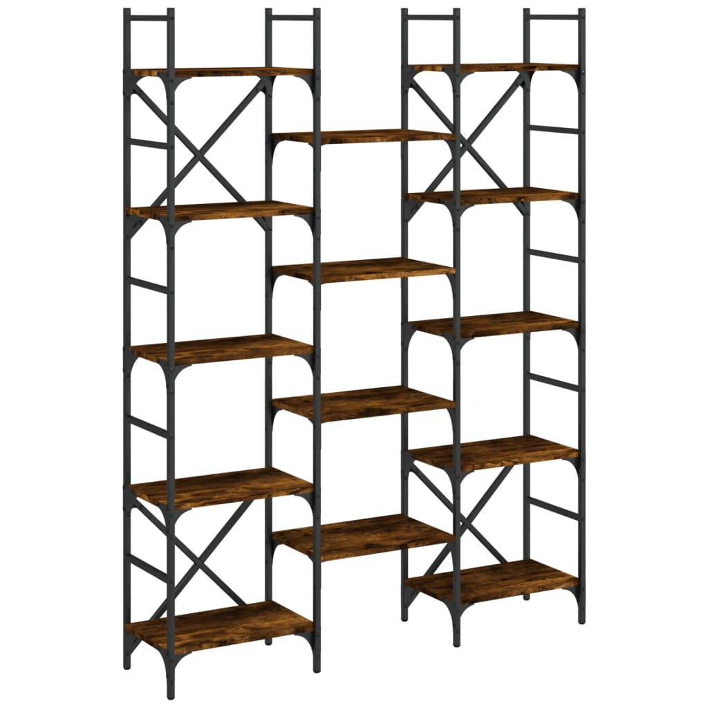 Boekenkast 127,5x28,5x172,5 cm bewerkt hout gerookt eikenkleur is nu te koop bij PeponiXL, paradijselijk wonen!
