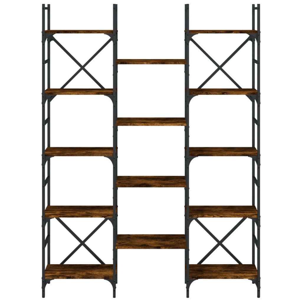 Boekenkast 127,5x28,5x172,5 cm bewerkt hout gerookt eikenkleur is nu te koop bij PeponiXL, paradijselijk wonen!