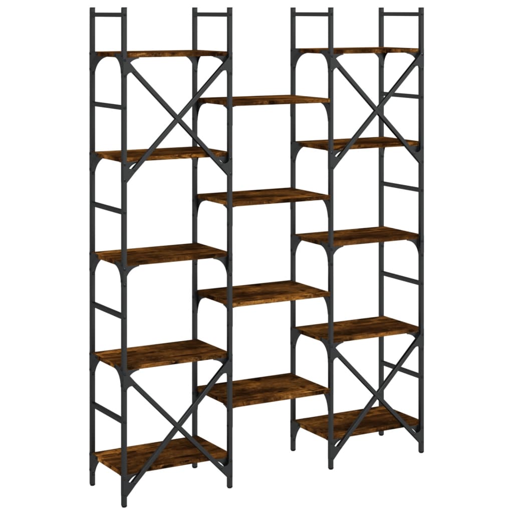 Boekenkast 127,5x28,5x172,5 cm bewerkt hout gerookt eikenkleur is nu te koop bij PeponiXL, paradijselijk wonen!