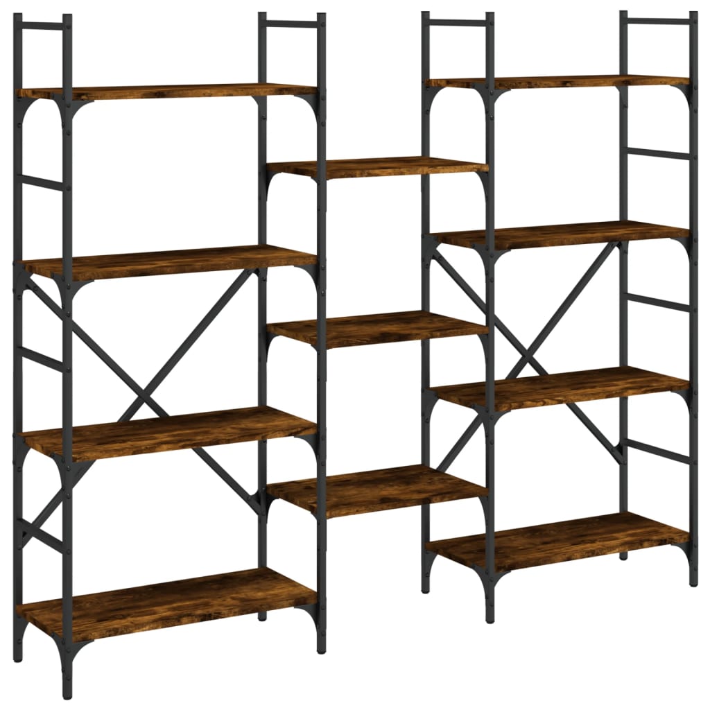 Boekenkast 160x28,5x136,5 cm bewerkt hout gerookt eikenkleurig is nu te koop bij PeponiXL, paradijselijk wonen!