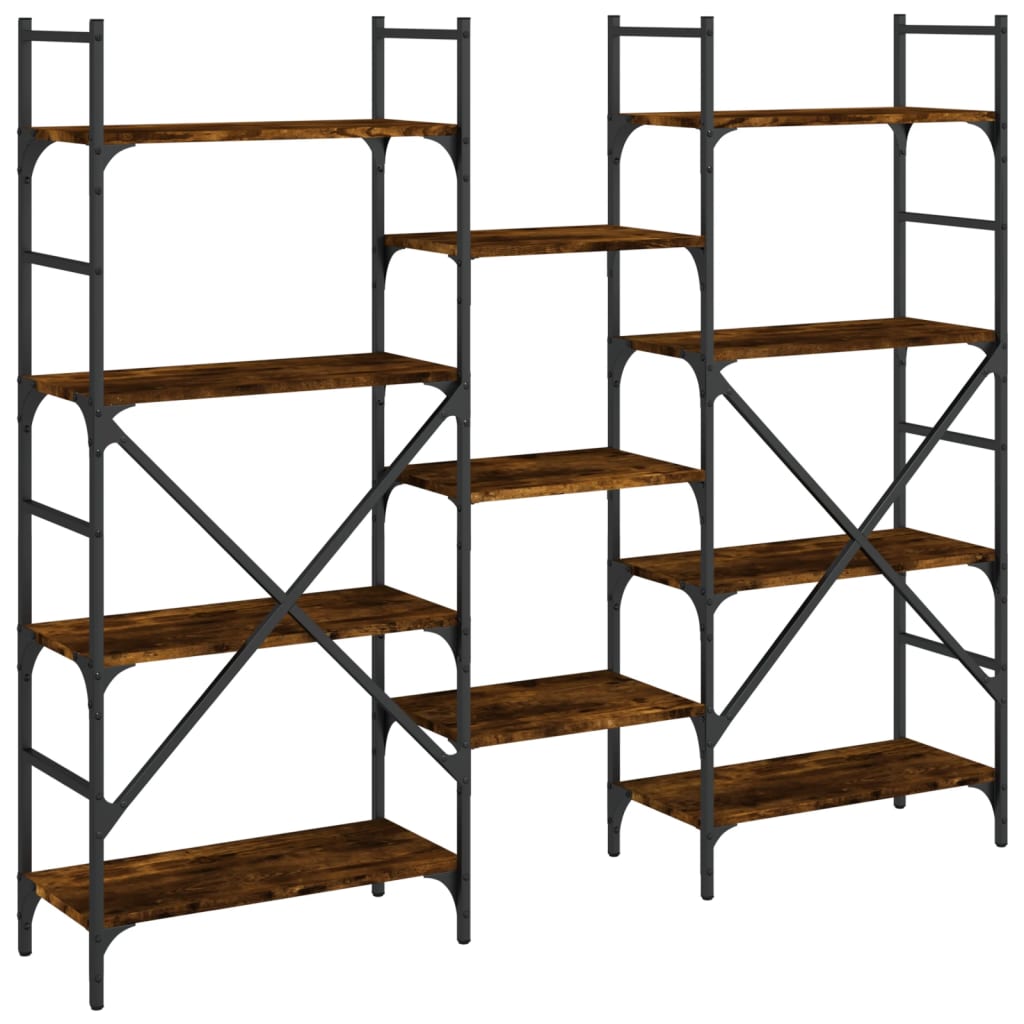 Boekenkast 160x28,5x136,5 cm bewerkt hout gerookt eikenkleurig is nu te koop bij PeponiXL, paradijselijk wonen!