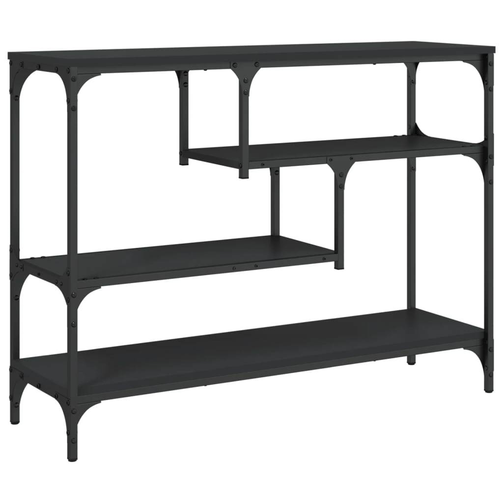 Wandtafel 100x30x75 cm bewerkt hout zwart is nu te koop bij PeponiXL, paradijselijk wonen!