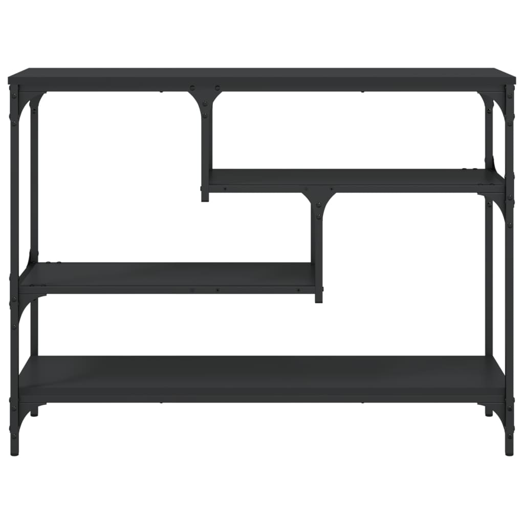 Wandtafel 100x30x75 cm bewerkt hout zwart is nu te koop bij PeponiXL, paradijselijk wonen!