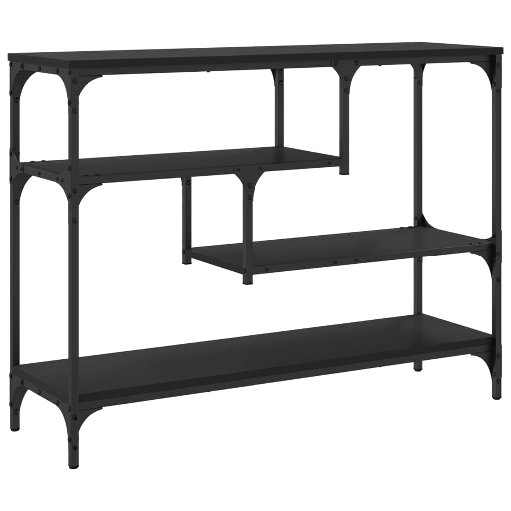 Wandtafel 100x30x75 cm bewerkt hout zwart is nu te koop bij PeponiXL, paradijselijk wonen!