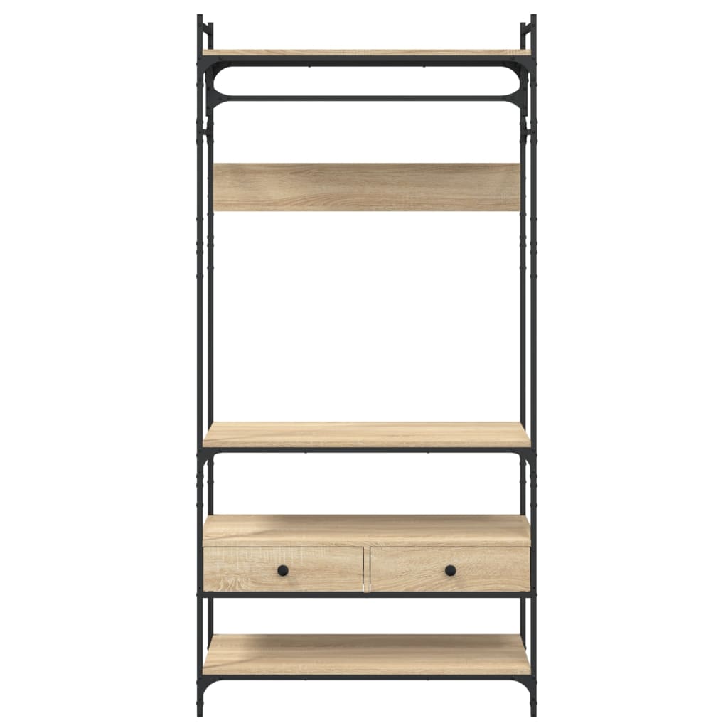 Kledingkast met lades 89x39x184,5 cm bewerkt hout sonoma eiken is nu te koop bij PeponiXL, paradijselijk wonen!