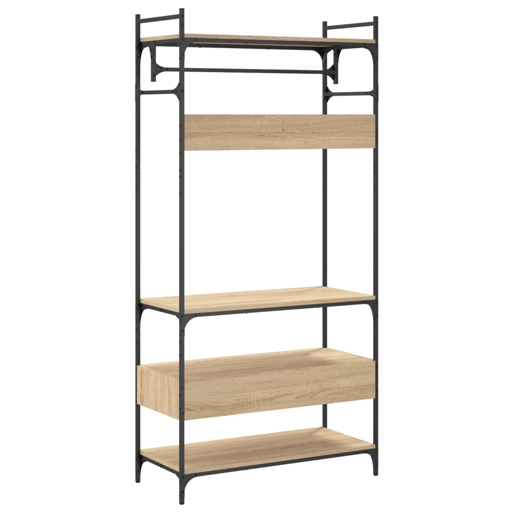 Kledingkast met lades 89x39x184,5 cm bewerkt hout sonoma eiken is nu te koop bij PeponiXL, paradijselijk wonen!