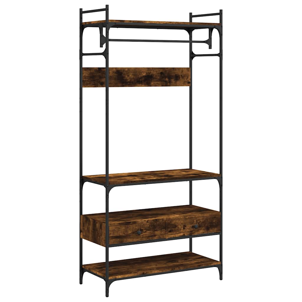 Kledingkast met lades 89x39x184,5 cm bewerkt hout gerookt eiken is nu te koop bij PeponiXL, paradijselijk wonen!