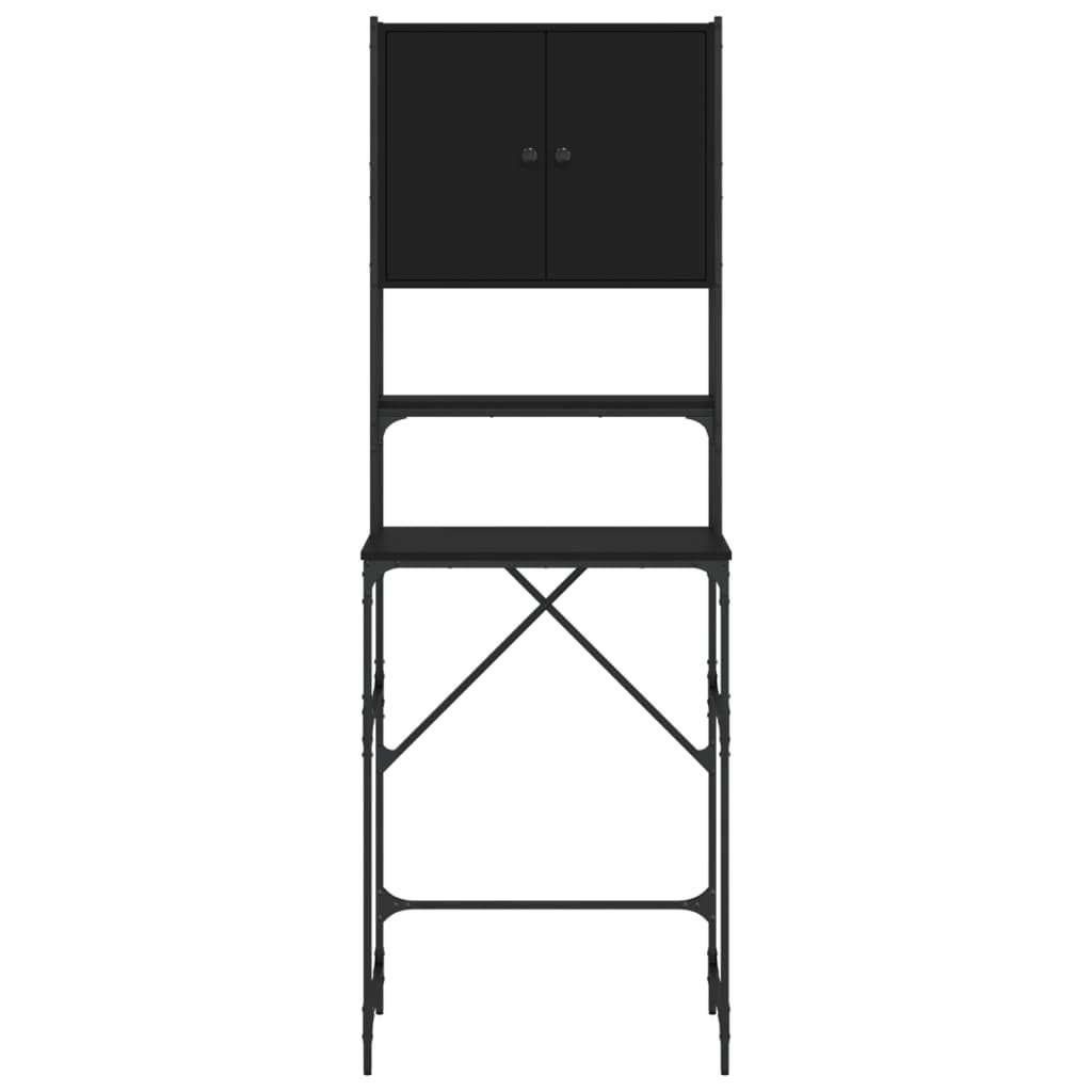 Wasmachinekast 68x48,5x194 cm zwart is nu te koop bij PeponiXL, paradijselijk wonen!