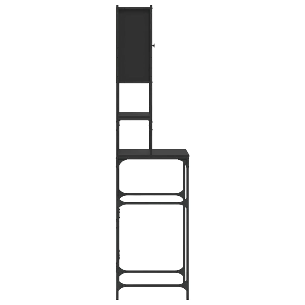 Wasmachinekast 68x48,5x194 cm zwart is nu te koop bij PeponiXL, paradijselijk wonen!