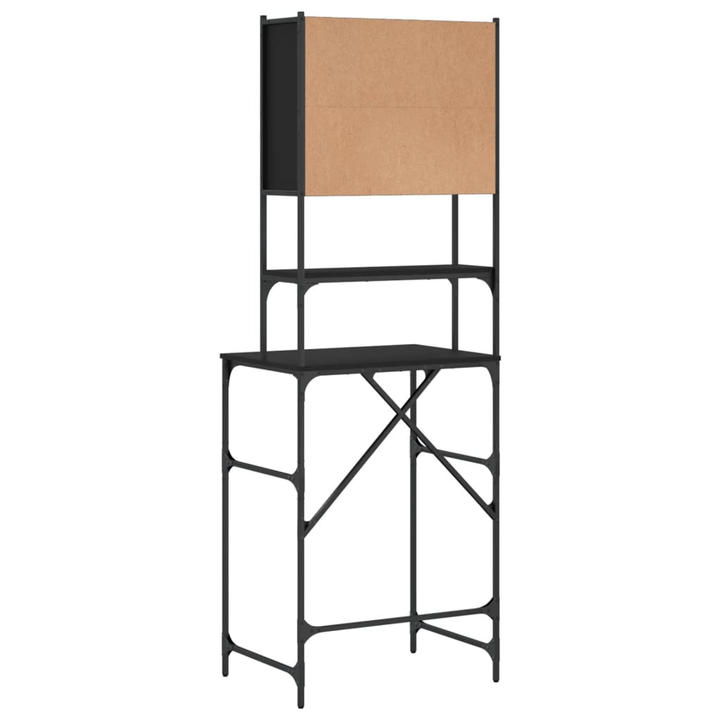 Wasmachinekast 68x48,5x194 cm zwart is nu te koop bij PeponiXL, paradijselijk wonen!
