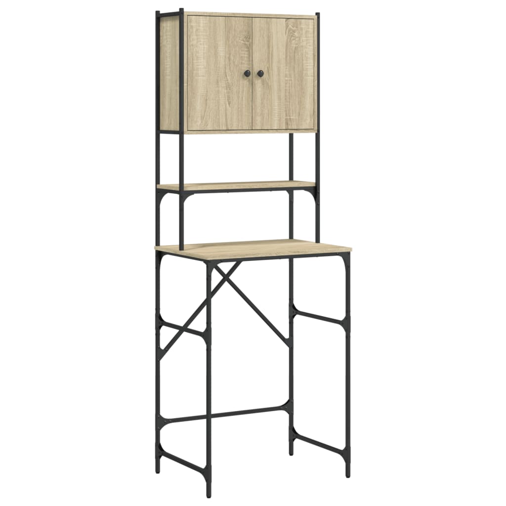 Wasmachinekast 68x48,5x194 cm sonoma eikenkleurig is nu te koop bij PeponiXL, paradijselijk wonen!