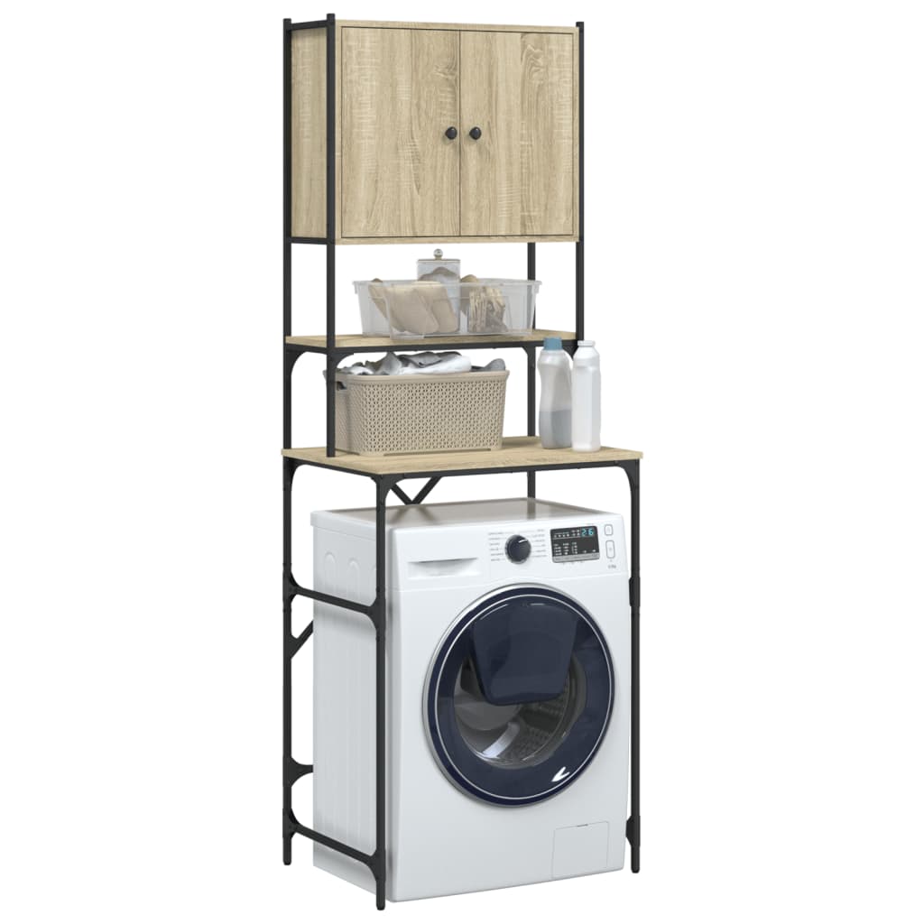 Wasmachinekast 68x48,5x194 cm sonoma eikenkleurig is nu te koop bij PeponiXL, paradijselijk wonen!