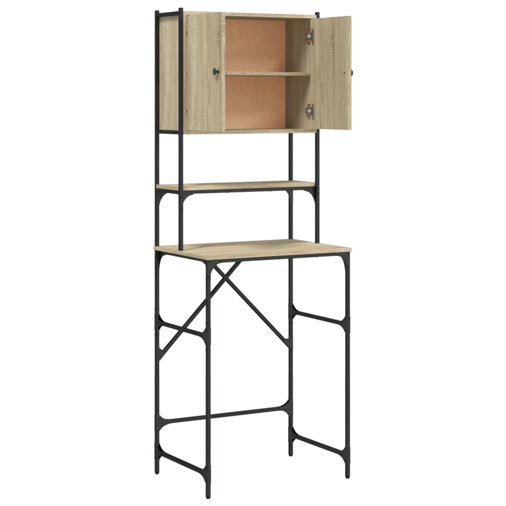 Wasmachinekast 68x48,5x194 cm sonoma eikenkleurig is nu te koop bij PeponiXL, paradijselijk wonen!