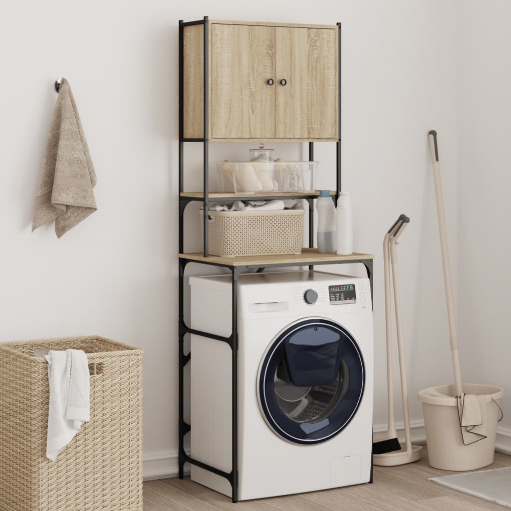 Wasmachinekast 68x48,5x194 cm sonoma eikenkleurig is nu te koop bij PeponiXL, paradijselijk wonen!