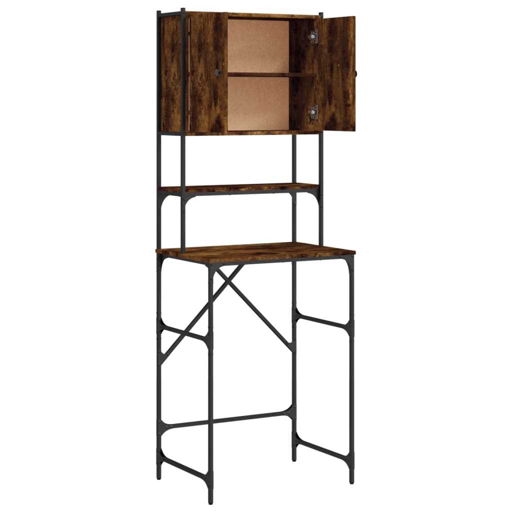 Wasmachinekast 68x48,5x194 cm gerookt eikenkleurig is nu te koop bij PeponiXL, paradijselijk wonen!