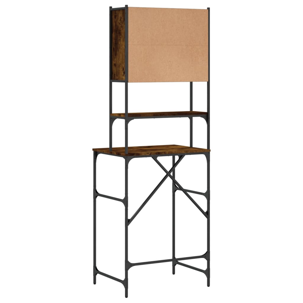 Wasmachinekast 68x48,5x194 cm gerookt eikenkleurig is nu te koop bij PeponiXL, paradijselijk wonen!