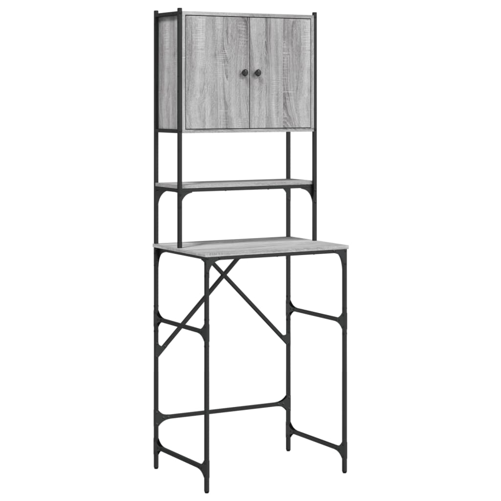 Wasmachinekast 68x48,5x194 cm grijs sonoma eikenkleurig is nu te koop bij PeponiXL, paradijselijk wonen!