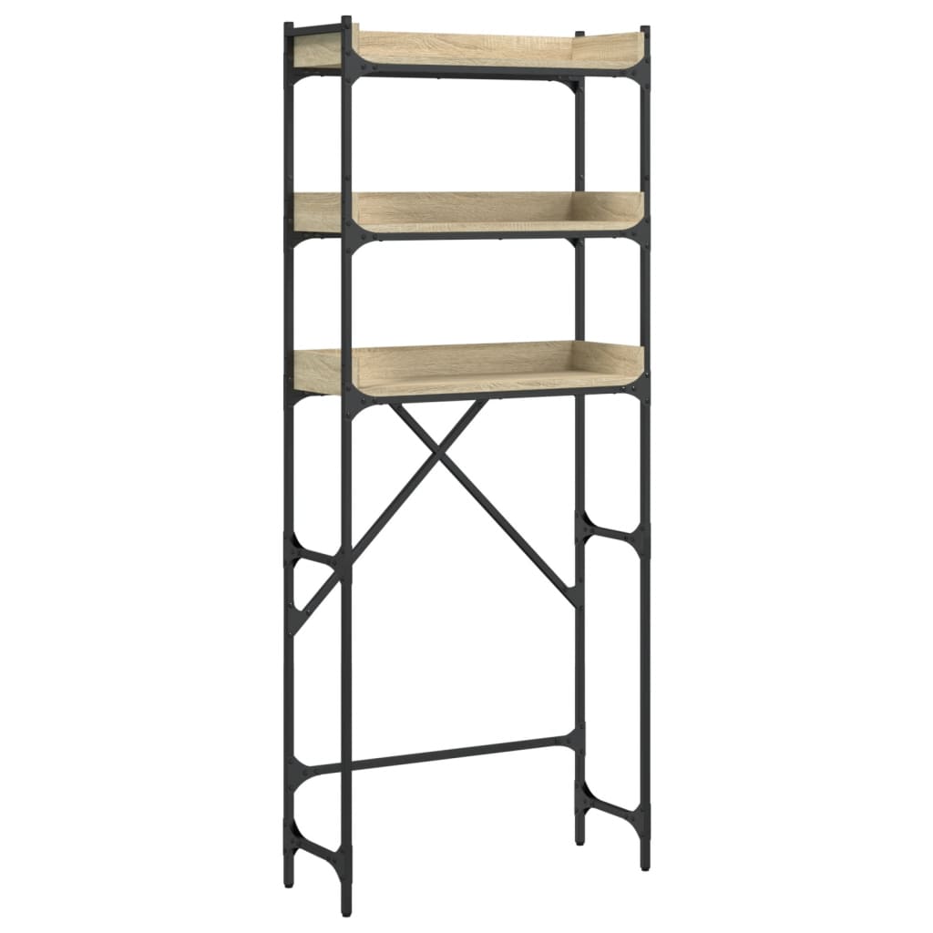 Wasmachinekast 67x25x163 cm bewerkt hout sonoma eikenkleurig is nu te koop bij PeponiXL, paradijselijk wonen!